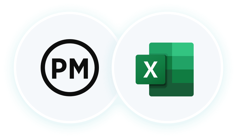 ProjectManager and Excel logos side by side